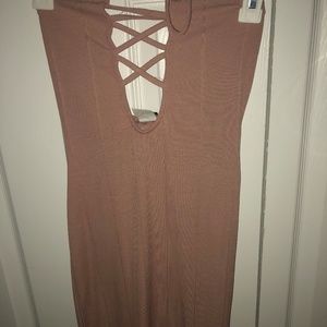 Dusty Pink Bodycon Dress Halter Top